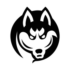 Husky silhouette logo symbol design illustration. Clean logo mark design. Illustration for personal or commercial business branding.