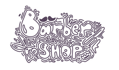 Barber shop lettering. Barbershop logo. Barber shop hand draw type text or typeface, barber typography. vector, art, background, badge, barber, barber shop, beard, black, cartoon, celebration