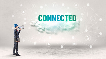 Engineer working on a social media concept