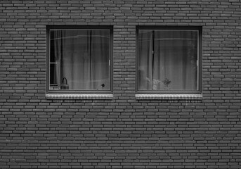 window on a brick wall