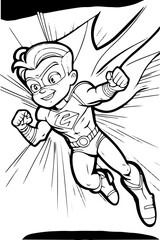 children, coloring, page, superhero, hero, climate, change, action, boy, painting, drawing, child, comic, cartoon, flight mode, rescue, ausmalen, Malbuch, 