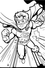 Fototapeta premium dzieci, kolorowanka, strona, superbohater, bohater, klimat, zmiana, akcja, chłopiec, malowanie, rysowanie, dziecko, komiks, kreskówka, tryb samolotowy, ratunek, ausmalen, Malbuch, 