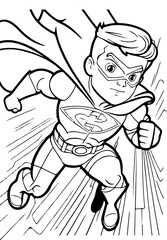 children, coloring, page, superhero, hero, climate, change, action, boy, painting, drawing, child, comic, cartoon, flight mode, rescue, ausmalen, Malbuch, 