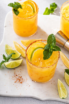Triple citrus margarita with orange, lemon and lime