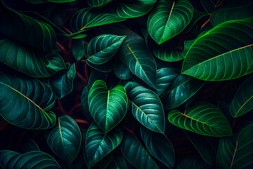 Green Leaf Background.  Generative AI.