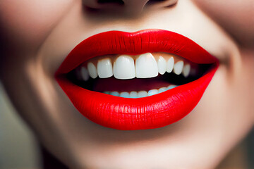 Obraz premium Perfect lips. shot of womans lips. Generative AI.
