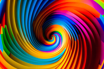 Fototapeta na wymiar Hypnotic Multicolored Spiral Background. Rainbow Swirl. Generative AI.