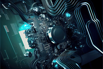 Abstract technological background .Generative AI