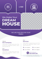 Real Estate House Property Apartment Construction A4 Size Flyer Template for Real Estate Agency