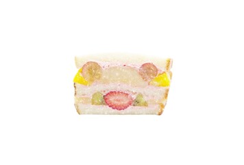 Pastel drawing of Japanese fruit sandwich