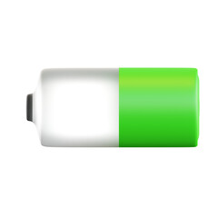 50% Battery 3d Illustration