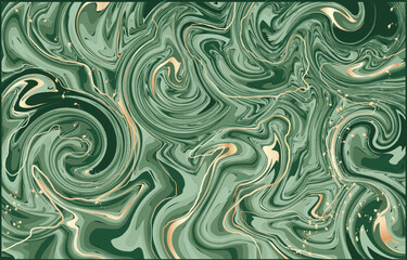 Liquid abstract pattern in green color