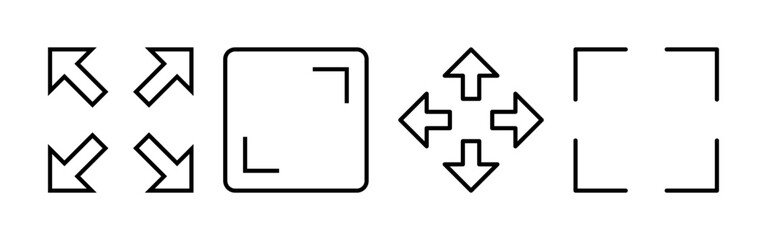 Fototapeta premium Fullscreen Icon vector for web and mobile app. Expand to full screen sign and symbol. Arrows symbol