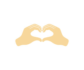 Hand heart, heart in hands, arm heart and love symbol, graphic design. Hands making a heart shape, appreciation, donation and charity, vector design and illustration