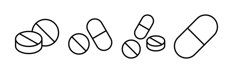 Pills icon vector for web and mobile app. capsule icon. Drug sign and symbol
