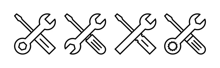 Repair tools icon vector for web and mobile app. tool sign and symbol. setting icon. Wrench and screwdriver. Service