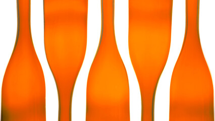 empty bottles of wine on white background