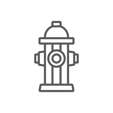 Fire hydrant line icon. Minimalist icon isolated on white background.