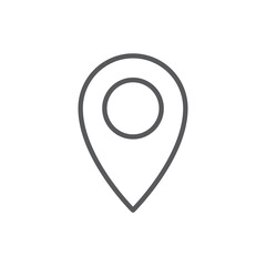 Map pointer line icon. Minimalist icon isolated on white background.