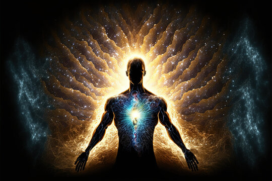 The energy of the Meditation. Source of Spirituality, universe, life force, prana, the mind of God. Generative AI