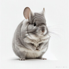 Chinchilla full body image with white background ultra realistic



