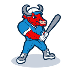 Bull cartoon character mascot logo