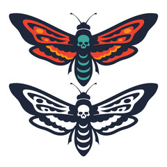 Butterfly skull vector illustration