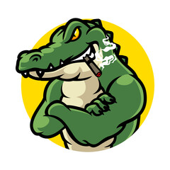 Crocodile cartoon character mascot logo