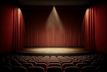 illustration, empty theater stage, AI generated image