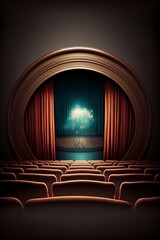 illustration, empty theater stage, AI generated image