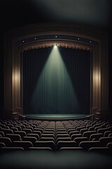 illustration, empty theater stage, AI generated image