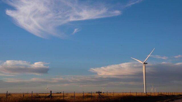 Wind turbine in rural New Mexico near Clovis.