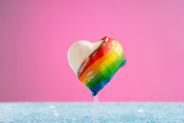 Diversity sweets, rainbow colored studio shots