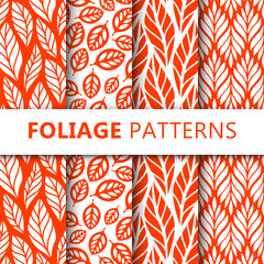 Set draw simple foliage patterns for your fabric and textile