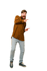 Naklejka premium Adult redhead man full body isolated