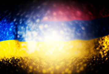 ukraina Flag, bokeh background, generative ai - obrazy, fototapety, plakaty