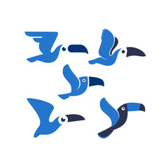 Obraz premium Toucan Simple Logo Vector Graphic