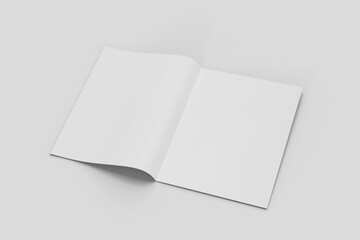 White magazine Mockup on concrete table  album or brochure  3d rendering