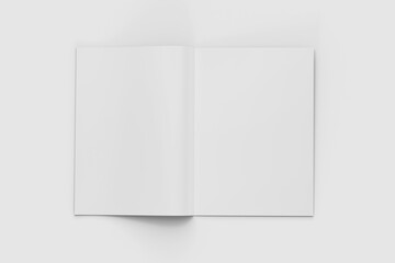 White magazine Mockup on concrete table  album or brochure  3d rendering