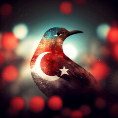 turkey  Flag,  bokeh background, generative ai