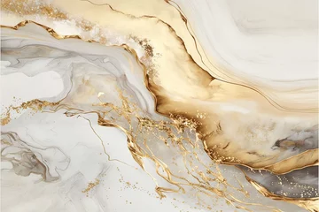 Foto op Aluminium Marmer Natural White and Gold marble texture for skin tile wallpaper luxurious background. Creative Stone ceramic art wall interiors design. Generative AI
