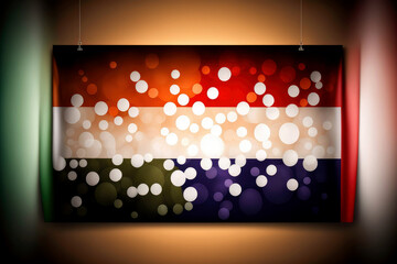 netherlands Flag,  bokeh background, generative ai