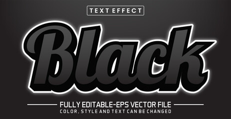 Black text editable style effect