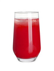 Tasty watermelon drink in glass isolated on white