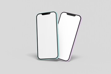 Mockup / template. Smartphone with blank screens for your design isolated on white background.