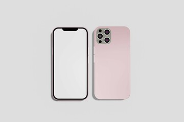 Mockup / template. Smartphone with blank screens for your design isolated on white background.