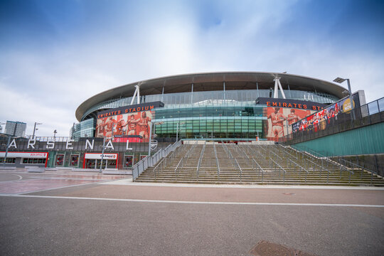 LONDON, UK - Jan 3, 2023 : Emirates football stadium home of Arsenal football club in London, Arsenal Football Club an English professional football club.