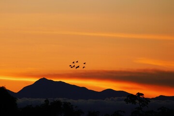 sunset over the mountains