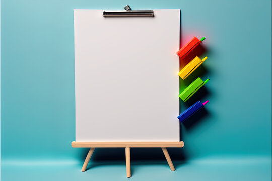 Brighten up your website with a Blank White Board featuring a Colorful Childlike Design - Illustration - Space for Design, Perfect for Webpage, or Infographic.