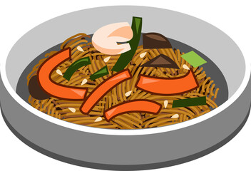 Japchae png graphic clipart design